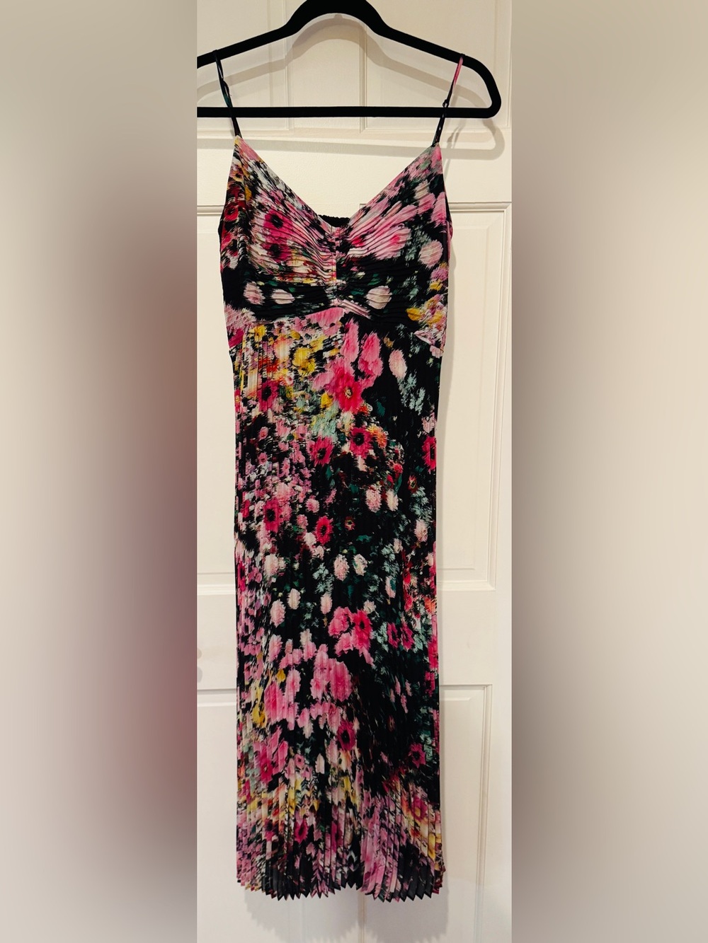 Steve Madden Black Maxi Dress with Pink Floral Print